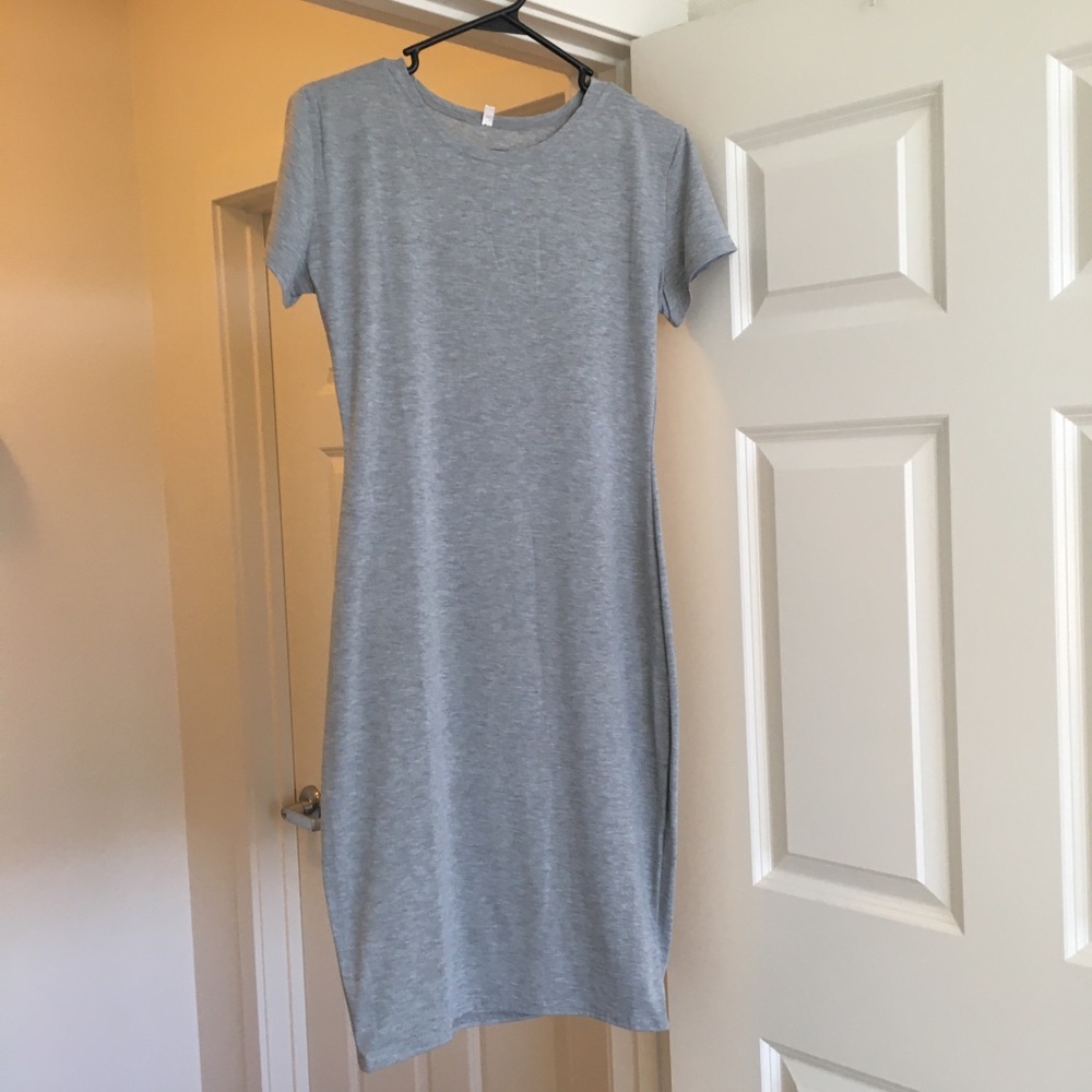 Shein Gray Bodycon MIDI Dress NWOT